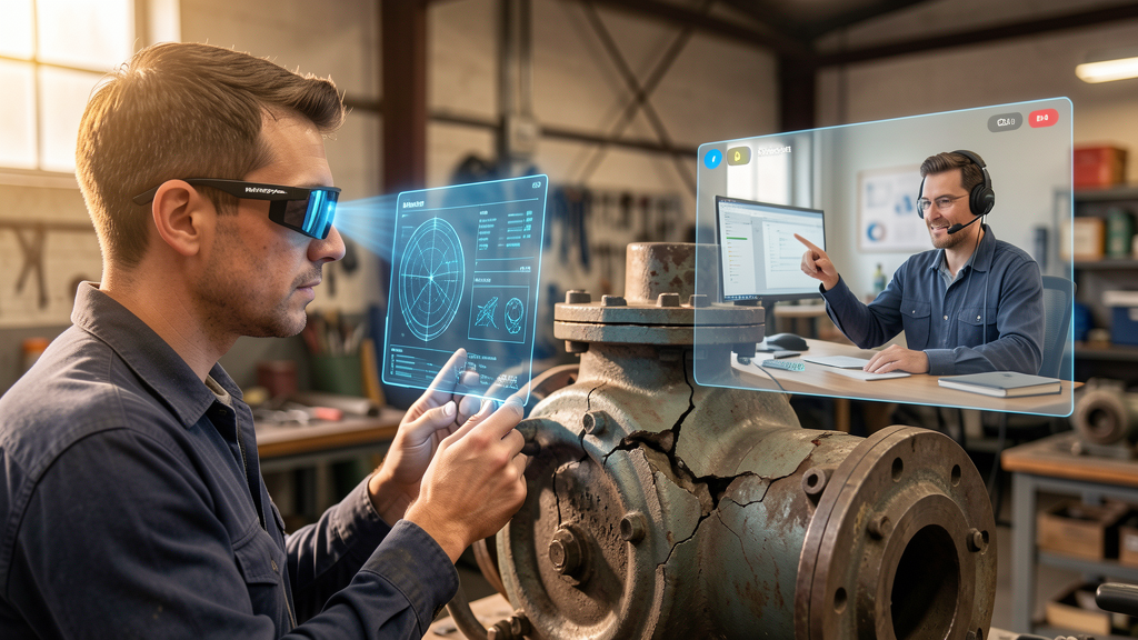 How Sidekick works: the glasses camera sees the problem, AI answers hands free, a human expert joins if needed