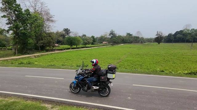 Assam from above, riding through the tea country.