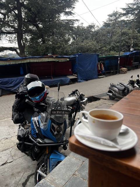 Coffee at Dharamshala. Good weather for it.